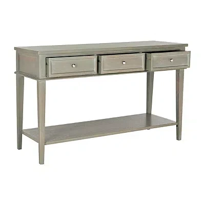 Kirkland's Ash Gray Pine Wood 3-drawer Console Table In Green