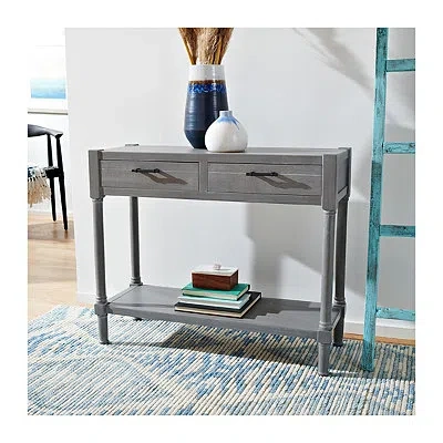 Kirkland's Dove Gray Turned Leg Rustic Console Table In Gray
