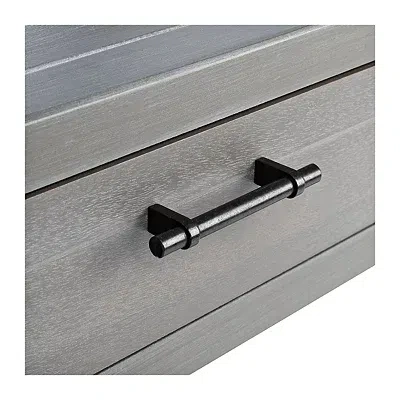 Kirkland's Dove Gray Turned Leg Rustic Console Table In Gray