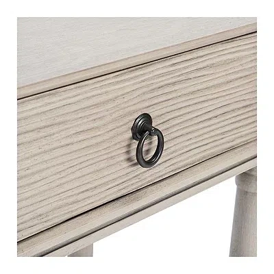 Kirkland's Rivera White Carved Rustic Console Table In White