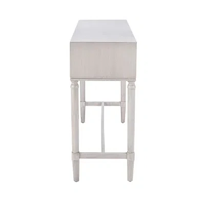 Kirkland's Rivera White Carved Rustic Quad Console Table In Neutral