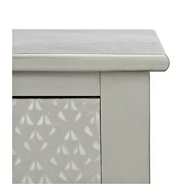 Kirkland's Evelina Gray Textured Single Drawer Accent Table In Gray