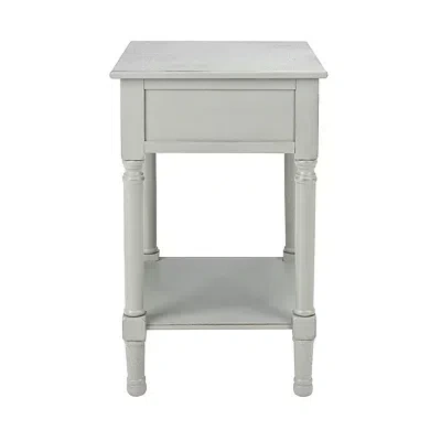 Kirkland's Evelina Gray Textured Single Drawer Accent Table In Gray