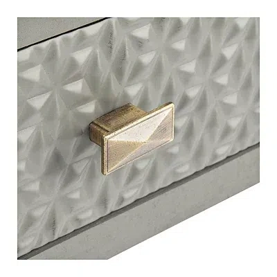 Kirkland's Evelina Gray Textured Single Drawer Accent Table In Gray