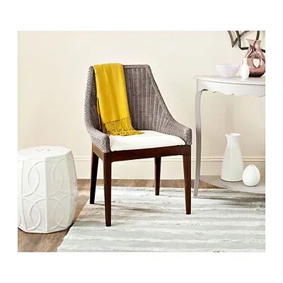 Kirkland's Rattan And Mahogany Accent Chair With Cushion In Multi