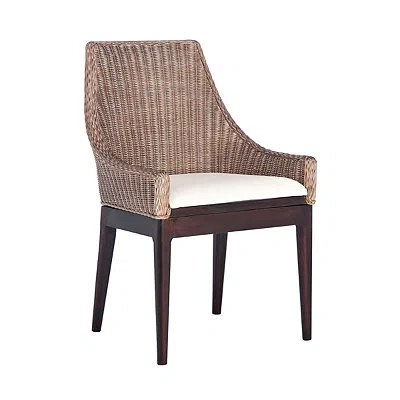Kirkland's Rattan And Mahogany Accent Chair With Cushion In Multi