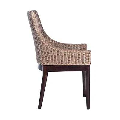 Kirkland's Rattan And Mahogany Accent Chair With Cushion In Multi