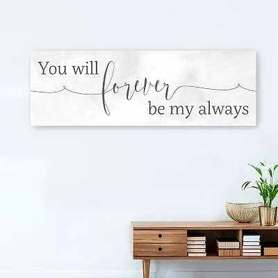 Kirkland's Forever Be My Always Canvas Art Print In White