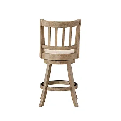 Kirkland's Linen Slat Back Swivel Counter Stool In Brown