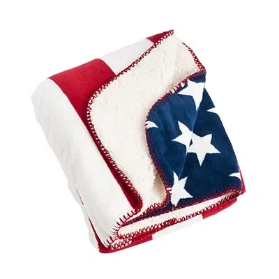 Kirkland's American Flag Patriotic Sherpa Throw Blanket In Multi