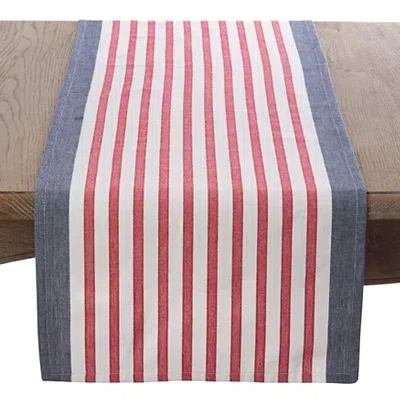 Kirkland's Patriotic Striped Chambray Table Runner In Multi