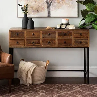 Kirkland's Console Table With Keeping Drawers In Brown