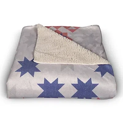 Kirkland's Patriotic Quilt Print Sherpa Fleece Throw In Multi