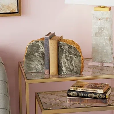 Kirkland's Marble Geode Bookends In Multi