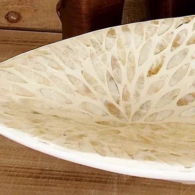 Kirkland's Opalescent Mussel Shell Inlay Bowl In Neutral