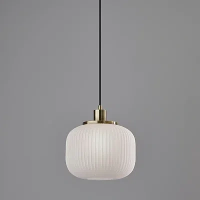 Kirkland's Antique Brass Frosted Glass Globe Pendant Light In Black