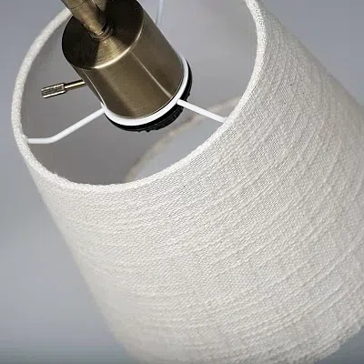 Kirkland's Antiqued Brass Shelf Charging Arched Floor Lamp In Multi