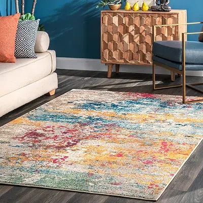 Kirkland's Abstract Pattern Area Rug In Multi