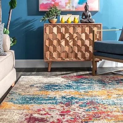 Kirkland's Abstract Pattern Area Rug In Multi