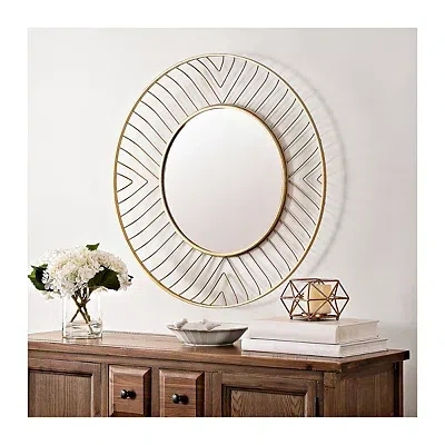 Kirkland's Safavieh Gold Metal Open Stencil Frame Wall Mirror In Neutral