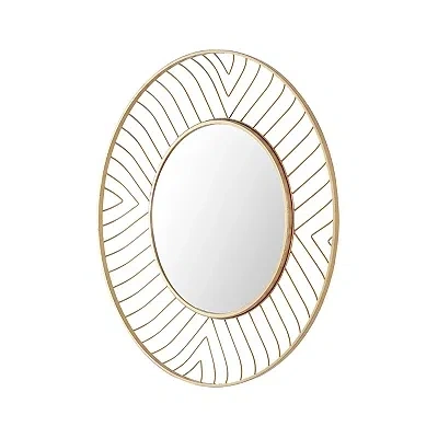 Kirkland's Safavieh Gold Metal Open Stencil Frame Wall Mirror In Neutral