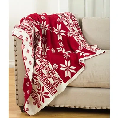 Kirkland's Snowflake Christmas Throw Blanket In Red