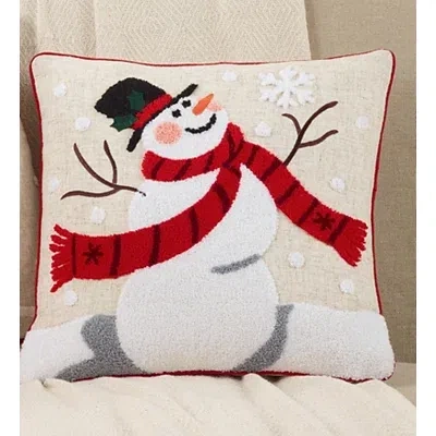 Kirkland's Jolly Snowman Christmas Pillow In Multi