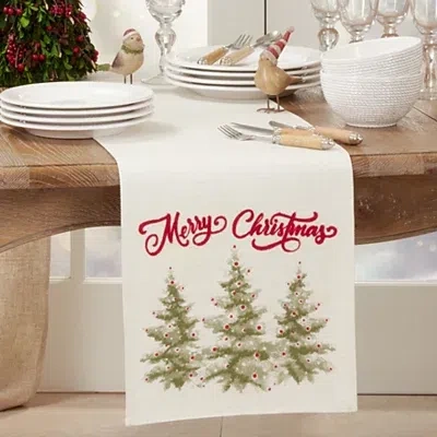 Kirkland's Merry Christmas Trees Table Runner In Multi