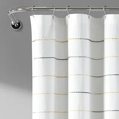 Kirkland's Yellow And Gray Ombre Stripe Shower Curtain In Multi