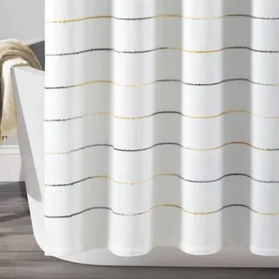 Kirkland's Yellow And Gray Ombre Stripe Shower Curtain In Multi