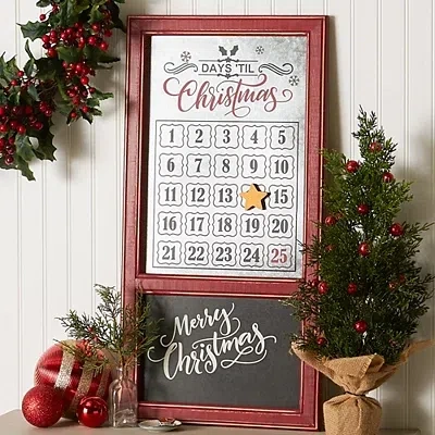 Kirkland's Galvanized Christmas Advent Calendar Plaque In Multi