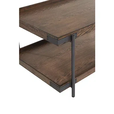 Kirkland's Mahogany Tray Top And Shelf Wood Accent Table In Brown