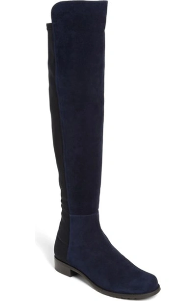 Stuart Weitzman 5050 Over The Knee Leather Boot (women) In Navy