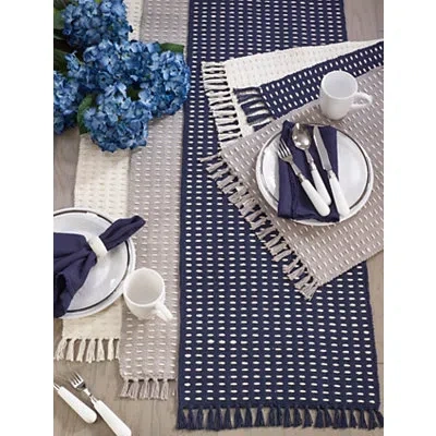 Kirkland's Woven Dashed Placemats In Blue