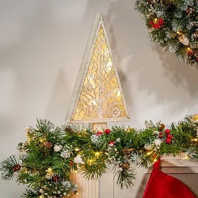 Kirkland's Pre-lit White Wood A-frame Tree In Multi