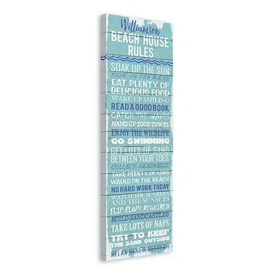 Kirkland's Personalized Beach House Rules Canvas Wall Plaque In Multi