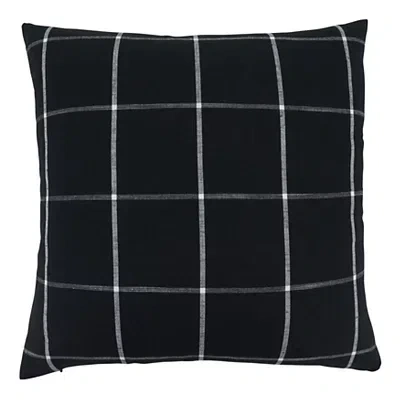 Kirkland's Midnight Black Large Print Plaid Throw Pillow In Black