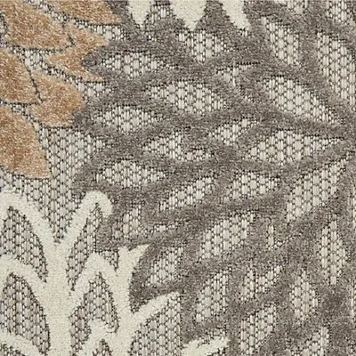 Kirkland's Neutral Floral Burst Outdoor Area Rug In Multi