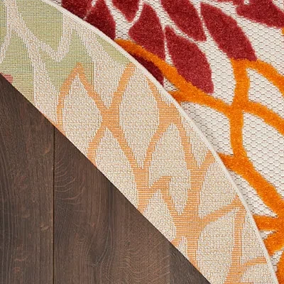 Kirkland's Floral Burst Outdoor Round Area Rug In Multi