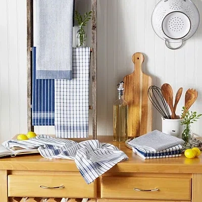 Kirkland's Nautical Blue Basic Assorted Dishtowels In Blue