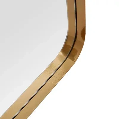 Kirkland's Thin Iron Frame Curved Corner Mirror In Gold