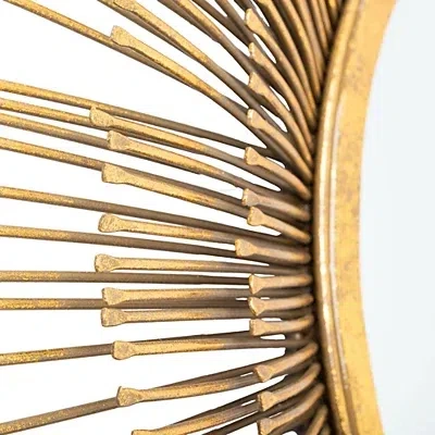 Kirkland's Layered Burst Frame Round Wall Mirror In Gold