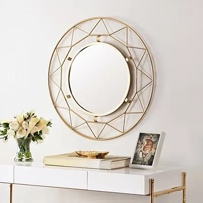 Kirkland's Open Fractal Frame Round Mirror In Multi