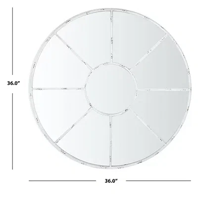 Kirkland's Safavieh White Window Frame Round Mirror In White