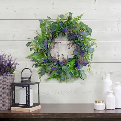 Kirkland's Lavender And Catnip Wild Floral Wreath In Green