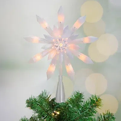 Kirkland's Crystal Snowflake Pre-lit Led Tree Topper In Gray