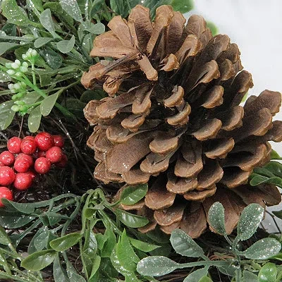 Kirkland's Lightly Frosted Cedar And Red Berry Wreath In Multi