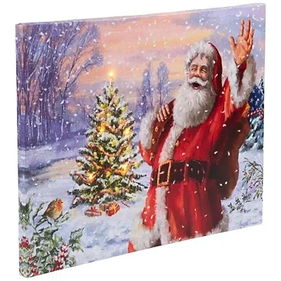 Kirkland's Santa Waving Led Canvas Art Print In Multi
