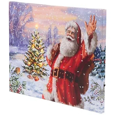 Kirkland's Santa Waving Led Canvas Art Print In Multi