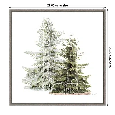 Kirkland's Winter Trees Gray Framed Canvas Art Print In Multi